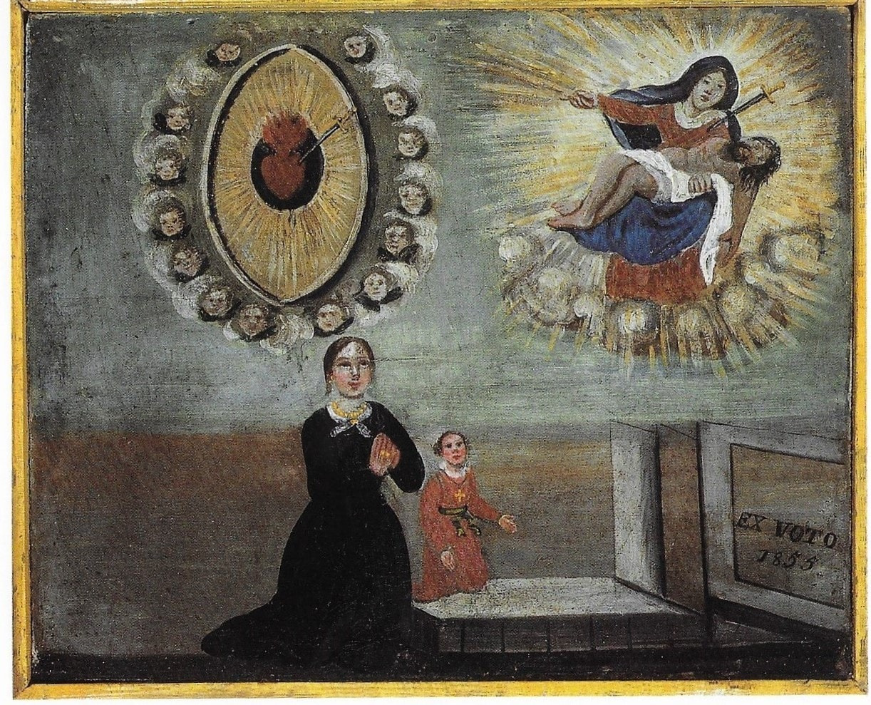 Vierge en douleur Ex-voto Ermitage Longeborgne pèlerinage Valais